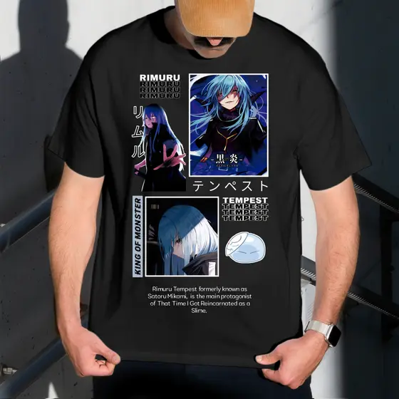 Camiseta Masculina Estampa Rimuru Tempest 100% Algodão T-shirt Camisa Blusa Do Tamanho P ao GG