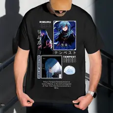 Camiseta Masculina Estampa Rimuru Tempest 100% Algodão T-shirt Camisa Blusa Do Tamanho P ao GG
