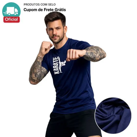 Camiseta KARATÊ Camisa Dry Fit Academia Esportes Treino de Luta Lutador ALTO DESEMPENHO NO TREINO