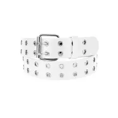 CINTO BRANCO BELT WHITE ilhós duplo punk rock