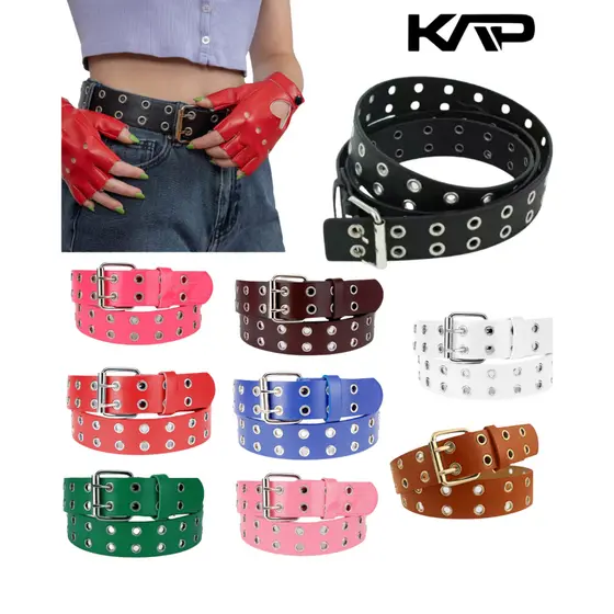 Cinto Y2K ilhós duplo unissex + brinde correntinha 40cm