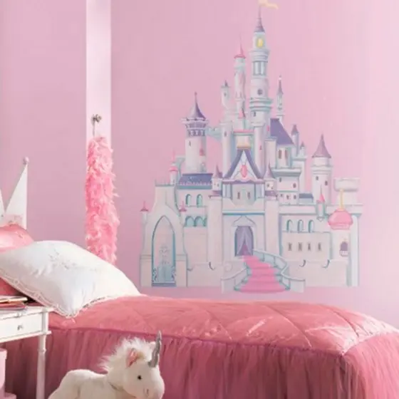 Castelo Disney Encantado Adesivo de Parede Com Glitter