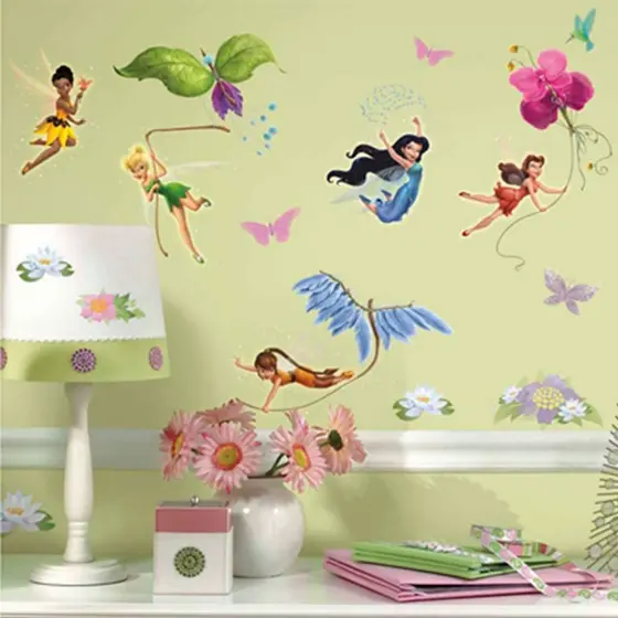 Fadas Tinker Bell Adesivo de Parede - Cartela com 30 Adesivos