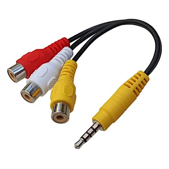Cabo P3 X 3 Rca Fêmea Áudio E Vídeo Compatível Tv Led Lg/samsung 15,5cm
