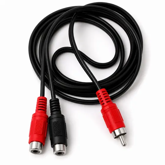 Cabo 1 RCA Macho x 2 RCA Femea 1 Metro - Cabo RCA 1 Femea Para 2 macho 1 metro
