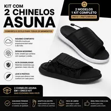 Kit Com 2 Pares de Chinelo Asuna Chinelo Confortável Antiderrapante Muito Macio Chinelo Masculino Chinelo Feminino