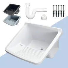 Tanque com Sifão Ralo e Kit de Instalação Completo Tanquinho Pia de Lavanderia Resistente Sifão
