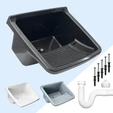 Tanque com Kit de Instalação e Ralo Tanquinho Lavar Roupas Pia Lavanderia