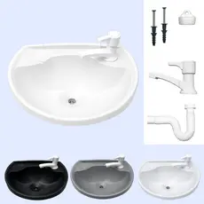 Pia para Banheiro Cuba Lavabo Lavatório com Ralo e Kit de Instalação Plástico