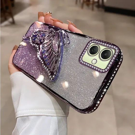 Capa Para Samsung A06 A07 Galvanizada De Telefone À Prova De Choque Com Diamantes De Luxo design Estético Casca Macia De