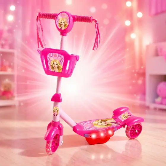 Patinete Infantil Menina Patinete Infantil 3 rodas patinete infantil Com Luz e Cesta - DM Toys