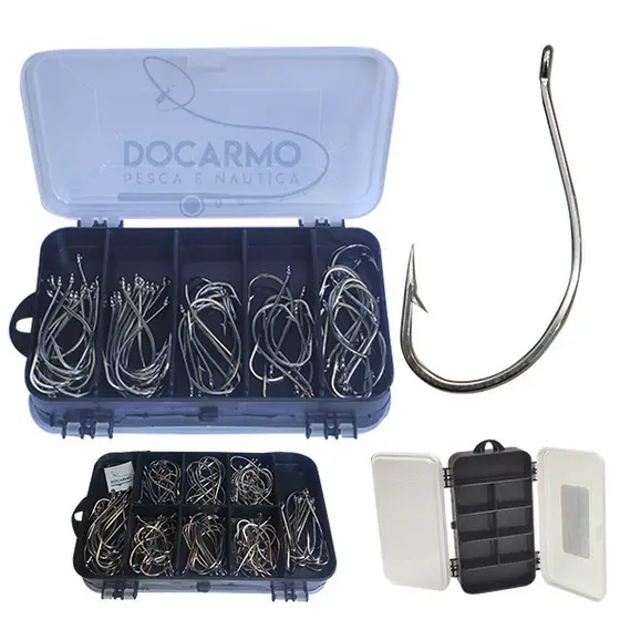 Kit 150 Anzol Maruseigo Médios e Grandes + Estojo Double