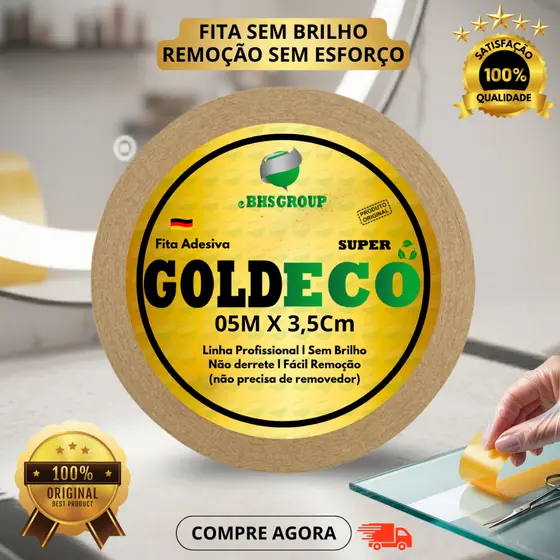 Fita Adesiva Goldeco Dupla Face 5m x 3,5cm Para Próteses Capilares E Perucas