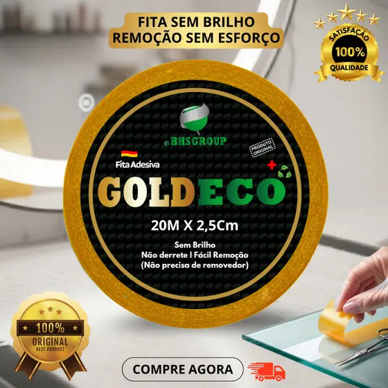 Fita Adesiva Dupla Face P/ Próteses Capilares E Perucas 20m x 2,5cm Goldeco