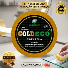 Fita Adesiva Goldeco P/ Próteses Capilares E Perucas Dupla Face Transparente 5m x 2,0cm Não Derrete