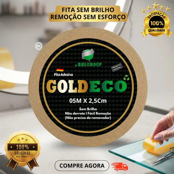 Fita Adesiva Capilar Goldeco 5m x 2,5cm P/ Próteses Capilares E Perucas