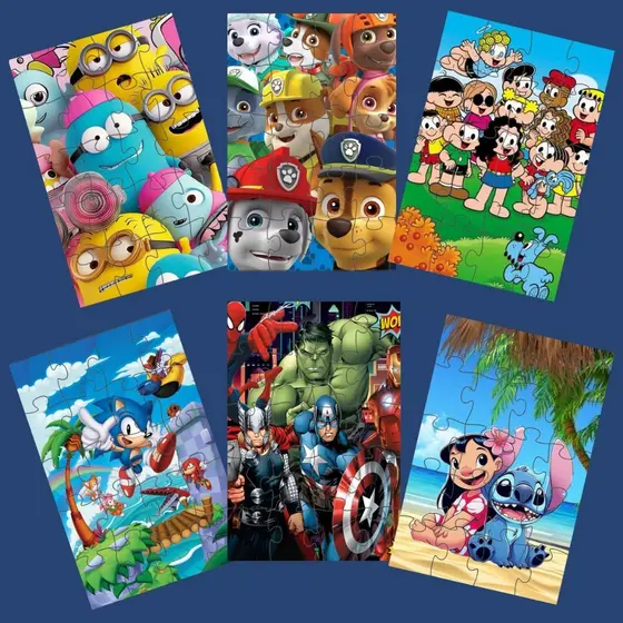Quebra Cabeça  20 Peças Grande Infantil  Varios Desenhos Jogo Criança 20x25cm