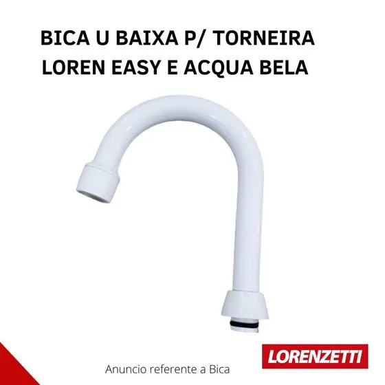 Bica Móvel Tipo U P/ Torneira Elétrica Loren Easy e Filtro Acqua Bela Lorenzetti