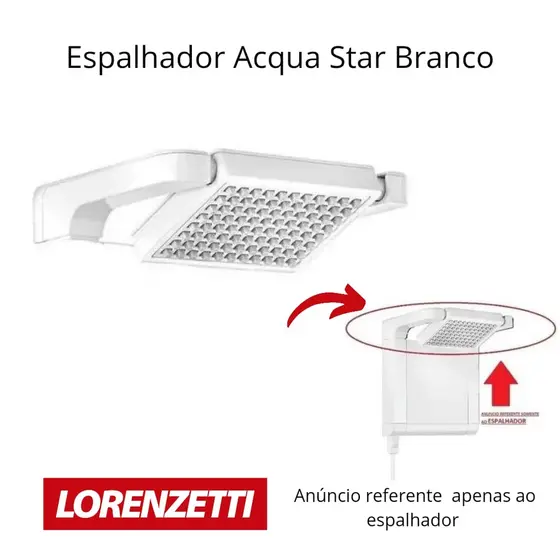 Espalhador Ducha Chuveiro Acqua Star Branco Lorenzetti Original A-01b