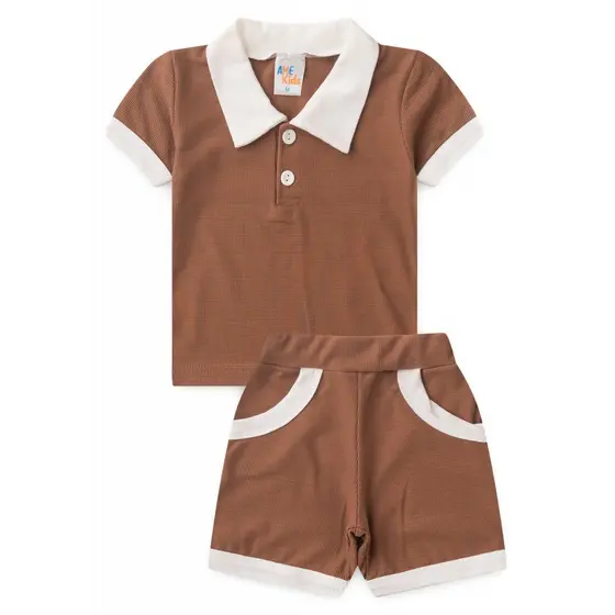 Conjunto Infantil Verão Masculino Polo e Short com Bolsos