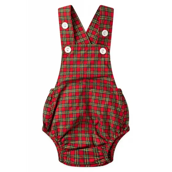 Romper Tricoline - Xadrez Natal - Ame Kids