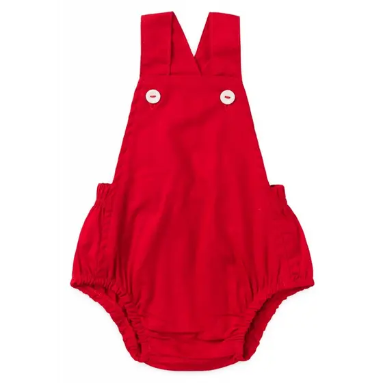 Romper Tricoline - Vermelho Natal - Ame Kids