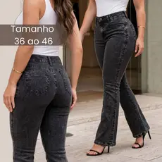 Calça Jeans Feminina Marmorizada Flare Levanta Bumbum Lavagem PREMIUM LYCRA