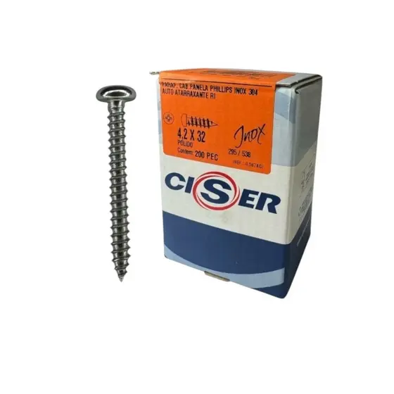 Parafuso Inox AAT Panela Phillips 4.2X32 Phillips Caixa 200 PCS