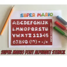 Estencil Super Mario Alfabeto Completo – Desenho - volta as aulas - material escolar - escola