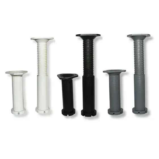 Kit c/ 4 Pés c/ Fixação Invertida para Móveis Armário Cozinha com regulagem de 12,2 a 22cm e Parafusos