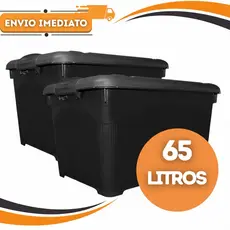Caixas Organizadora Grande Com Tampa, Rodinhas E Trava 65 Litros – Organização e Praticidade