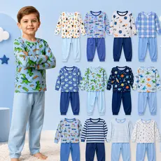 Kit Sortido Pijama Infantil Menino Manga Comprida De Inverno Pijama Bebe Infantil Masculino Roupa de Dormir