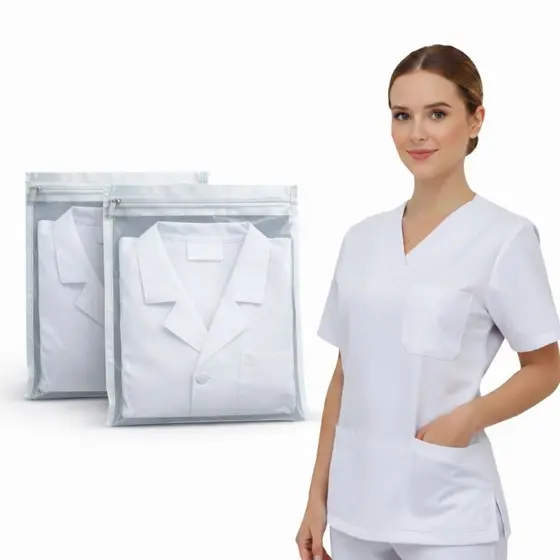 Saquinho Multiuso  Porta Jaleco | Hospitalar Enfermagem Scrub com Zíper