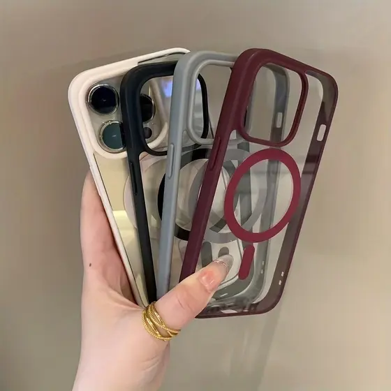 Adequado Para iPhone 15 14 13 12 11 Pro Max Plus XR TPU Capa Magnética Transparente