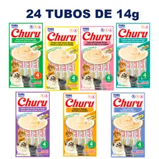 Petisco para Gatos Churu INABA 6 Cartelas totalizando 24 Tubos 14 g