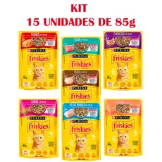 Sache Friskies Ração Úmida para Gatos Adultos Caixa com 15un de 85g