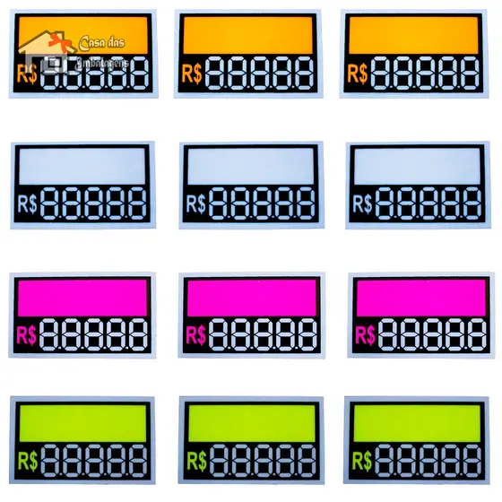 100 Etiquetas de Preço Reutilizáveis em PVC Para Precificação – 5 Dígitos