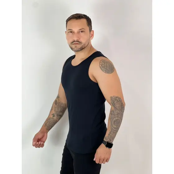 Regata Masculina Canelada Modelo Americano Ribana Justa