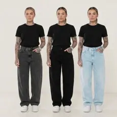 Kit 3 Calças Jeans Streetwear Feminina Baggy Stonada BASIC