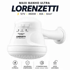 Chuveiro Elétrico Ducha Lorenzetti Maxi Banho Ultra com Cano 127V 4600W Branco