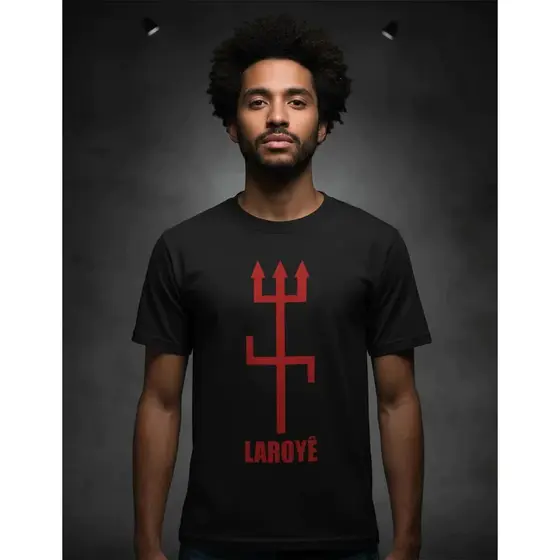 Camiseta Masculina Exu Laroye Orixá Entidade Umbanda Candomblé Algodão Confortável P M G GG