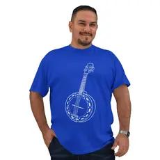 Camiseta Masculina Plus Size Banjo Samba Pagode Estampa Instrumento Manga Curta Confortável G1 G2 G3