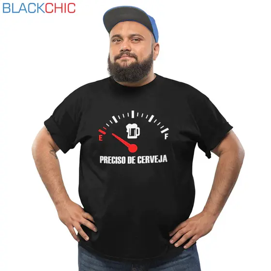 Camiseta Masculina Plus Size Cerveja Bar Churrasco Engraçada Manga Algodão Confortável G1 G2 G3