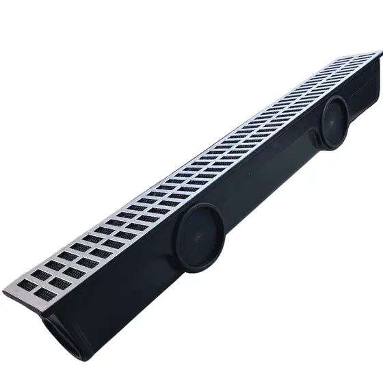 Ralo Linear Premium Guvi 15x100 Grelha de Alumínio coletor com 6 saídas laterais e tela anti inseto