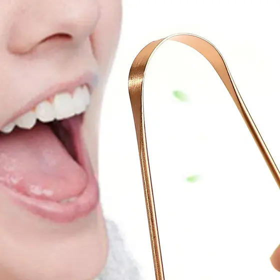 100% Cobre Puro Higienizador Para Raspagem Lingual Higiene Saúde Bucal - Modelo Premium