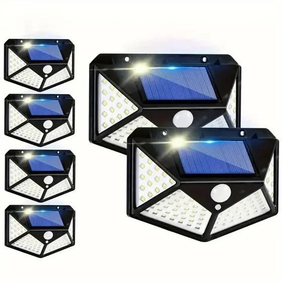 Kit 2/4/6 Luminária Solar Com Sensor Prova D'Água Refletor Parede Luz para Jardim Externa
