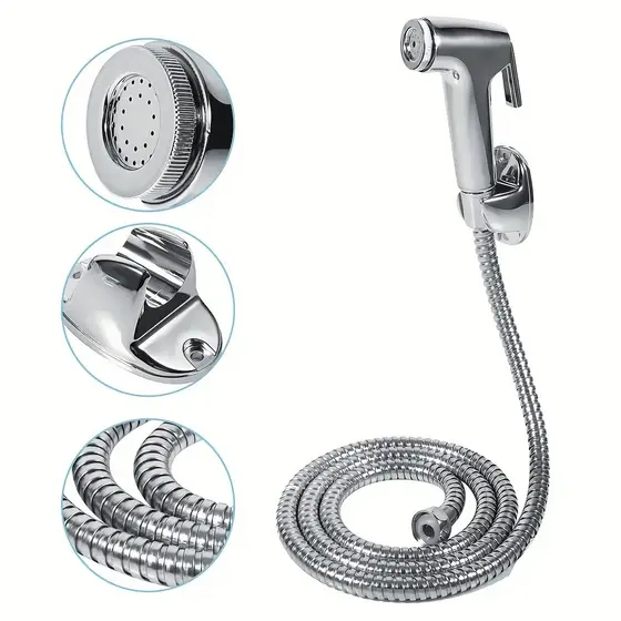 1 Pc Ducha Higiênica / Mangueira Para Banheiro Completa Luxo Inox