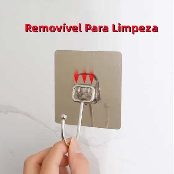 10 Peças Gancho 7x7Cm Adesivo Parede Multi Funcional Autocolante Casa Cozinha Quarto Banheiro Organizado  Promoções