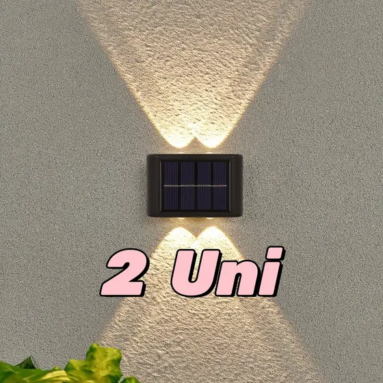 2 KIT Luminária Solar De Parede À Prova D'água Para Jardim Muro e Varanda 4 lED