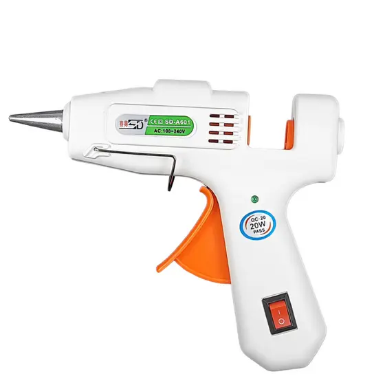 Pistola De Cola Quente Bivolt 110/220v Profissional 20w Botão Liga e Desliga Revolver Pequena Para Cola Fina 7mm